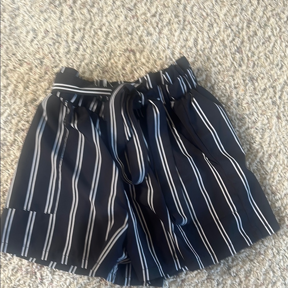 Striped Black and White Women's Shorts